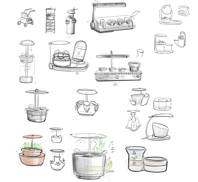 Concept drawings of the plant pot