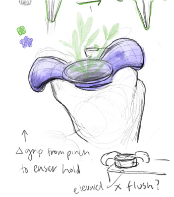 Concept drawings of the plant pot