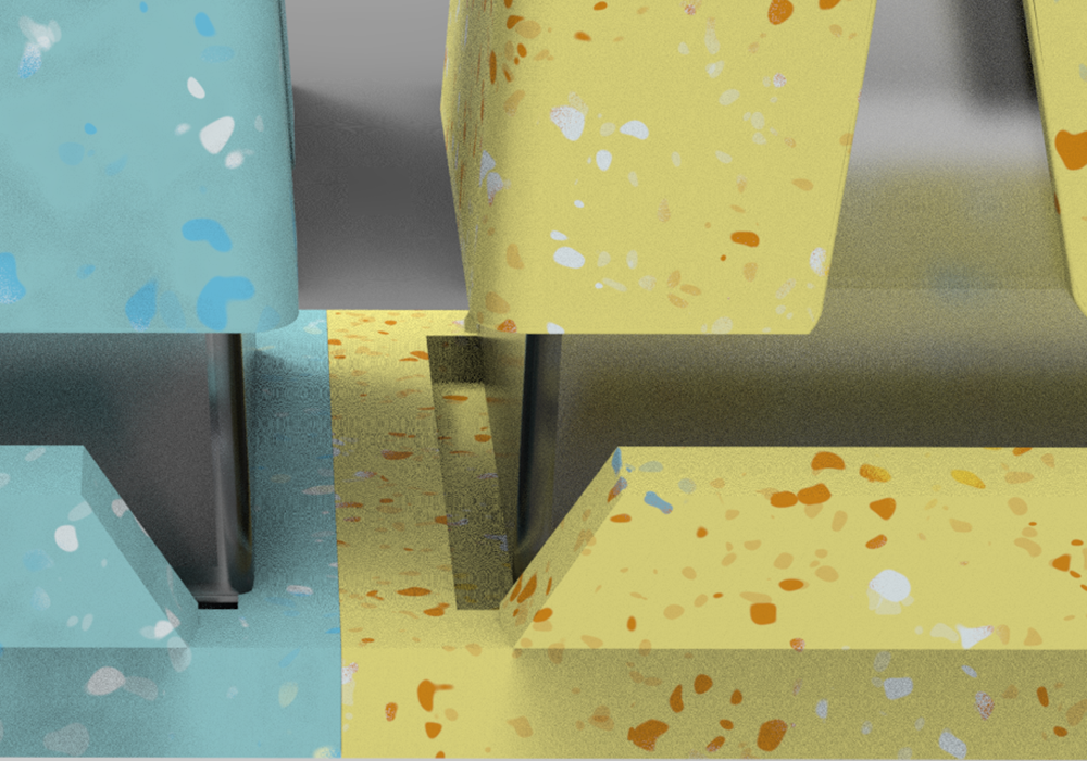 'Split' salt and pepper shakers